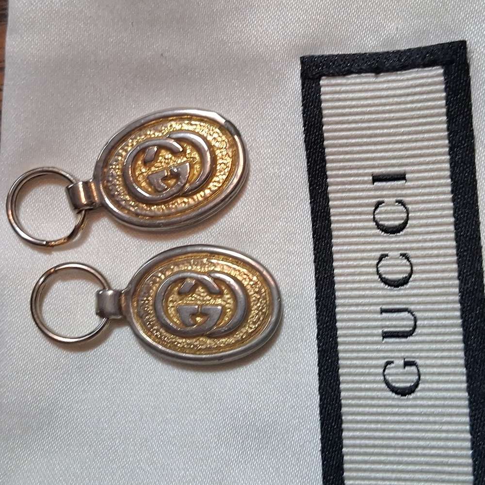 2 Gucci Gold Vintage Authentic Zipper Pulls - Picture 2 of 3